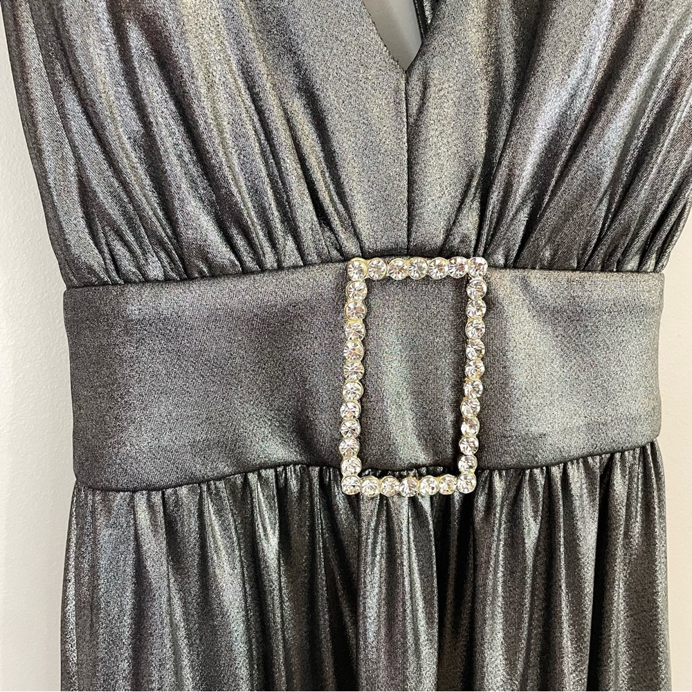 Joseph Ribkoff Metallic Silver Dress - Picture 3 of 11